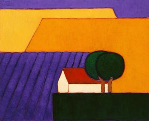 Lavender Field, Provence, 2004 (kağıt üzerinde akrilik)