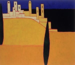 San Gimignano, Toskana, 2000 (tuval üzerine akrilik)