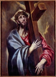 İsa'nın haç taşıyan tablosu Domenikos Theotokopoulos dit El Greco (1541-1614) 1605 Güneş. 1,08x0,78 m Madrid, Prado Müzesi - Haçı taşıyan İsa. El Greco (1541-1614) olarak bilinen Domenikos Theotokopoulos'un resmi 1605. 1.08 x 0.78 m. Prado Muş by El Greco