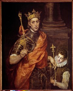 Portresi Saint Louis (louis IX) tek sayfalı (1214-1270) Boyama Domenikos tarafından Theotokopoulos dit El Greco (1541-1614) Sun. 1,20 x 0,96 m by El Greco