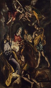 Çobanların Tapınması, c.1612-14 (tuval üzerine yağlı boya) by El Greco