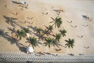 Brezilya, Rio de Janeiro, Ipanema Plajı, havadan görünüm(fotoğraf)