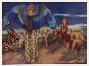 Carols: Çobanlar İzlerken (renkli taş) by Eleanor Fortescue Brickdale