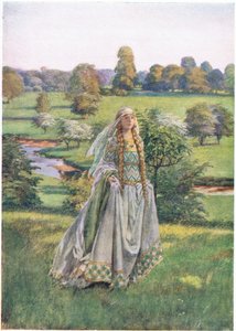 Guinevere: Lancelot geldiğinde onu ilk gördüğü yer (litho)