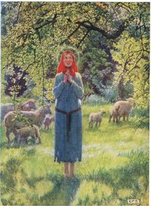 Joan of Arc: Rüzgarda garip sesler duydum. (lito) by Eleanor Fortescue Brickdale