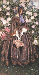 Şemsiyeli Bayan (kağıt üzerine sulu boya) by Eleanor Fortescue-Brickdale