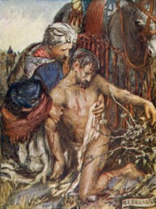 The Good Samaritan (renkli taş) by Eleanor Fortescue-Brickdale
