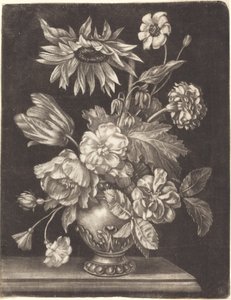 Ayçiçeği ile Çiçekli Natürmort by Elias Christoph Heiss