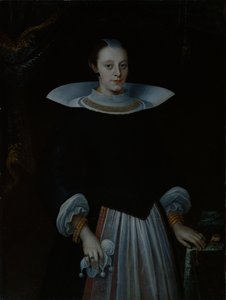 Margrethe Rasmusdaughter Spons (panelde yağ) by Elias Figenschou
