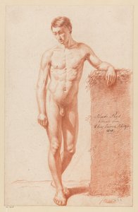 Önden bakıldığında çıplak duran erkek (2. ödül 1818) by Elias Friedrich Kruger