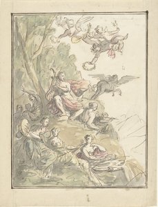 Apollon ve İlham Perileri Parnassus'ta by Elias van Nijmegen