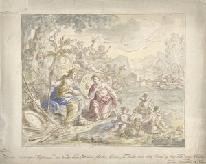Dünya alegorisine sahip bir oda resmi tasarımı by Elias van Nijmegen