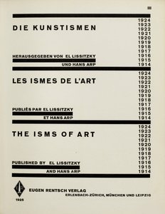 Başlık sayfası: Sanatlar. Sanatın İzleri, El Lissitzky ve Hans Arp, 1925. by Eliezer Markowich Lissitzky