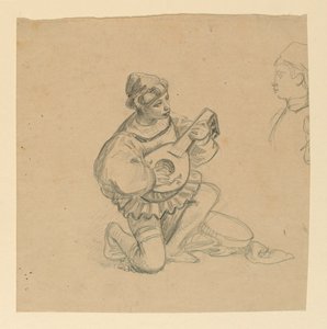 Ud oynayan çocuk by Elihu Vedder