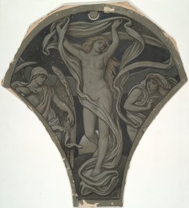 Huntington tavanı için yapılan altmış çalışmadan Luna için karikatür (1926.80) by Elihu Vedder