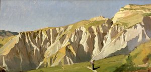 Volterra Kayalıkları (panel üzerine yağlıboya) by Elihu Vedder