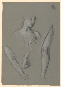 Figür çalışmalarının detayları by Elihu Vedder