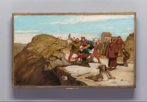 Değirmenci, oğlu ve eşeğin masalı by Elihu Vedder