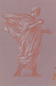 Ayakta Figür, c.1872-77 (mor renkli kağıt üzerine pastel boya) by Elihu Vedder