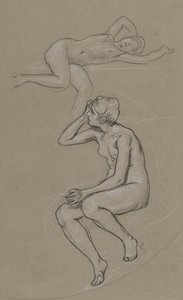 Bahar Figürü Çalışmaları by Elihu Vedder