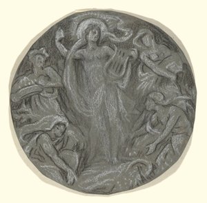 Huntington Tavan Merkezi Dairesi Çalışması: Apollo ve Görevliler by Elihu Vedder