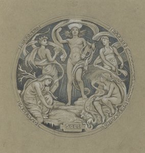 Huntington Tavan Merkezi Dairesi Çalışması: Apollo ve Görevliler by Elihu Vedder