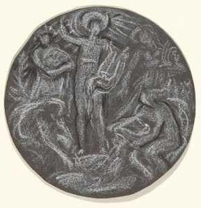 Huntington Tavan Merkezi Tondo için Çalışma: Apollo ve Dört Mevsim by Elihu Vedder