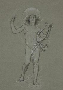 Huntington tavanı için yapılan 60 çalışmadan Apollon Figürü çalışması (1926.80) by Elihu Vedder