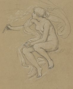 Bahar Figürü Çalışması by Elihu Vedder
