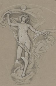 Luna için çalışma by Elihu Vedder
