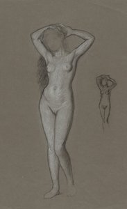 Venüs Figürü için Çalışma by Elihu Vedder
