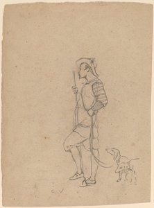 Köpeklerle Avcı Çalışması by Elihu Vedder