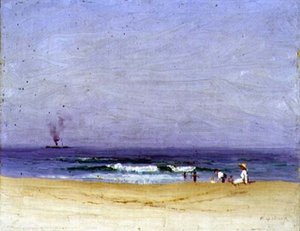 Sahilde (tuval üzerine yağlı boya) by Elioth Gruner