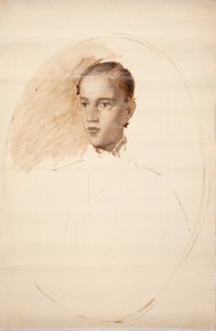 Portre çizimi. Muhtemelen sanatçının oğlu Thorald Jerichau by Elisabeth Jerichau Baumann