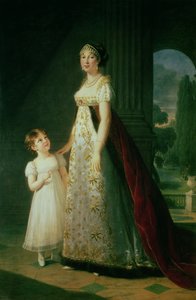 Maria Carolina Bonaparte (1782-1839) Napoli Kraliçesi ve kızı Laetitia Murat by Elisabeth Louise Vigee Lebrun
