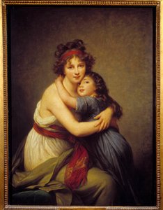 Madam Vigee Lebrun ve Julie olarak bilinen kızı Jeanne-Lucie-Louise'nin portresi (1780 - 1819) by Elisabeth Louise Vigee Lebrun