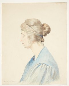 Olivia Holm-Møller'in portresi (profilde büstü) by Elise Konstantin Hansen