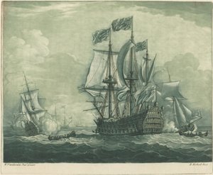 Man-of-War ile Sevkiyat Sahnesi by Elisha Kirkall after Willem van de Velde the Younger