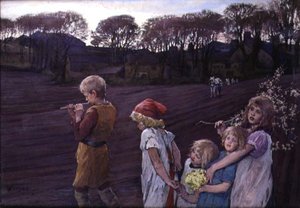 Pied Piper, Bir Bahar Alegorisi (tuval üzerine yağlı boya) by Elizabeth Adela Stanhope Forbes