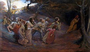 The Pied Piper of Hamelin (kağıt üzerinde karışık teknik)