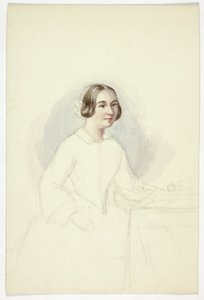 Yazı masasında genç kadın by Elizabeth Murray