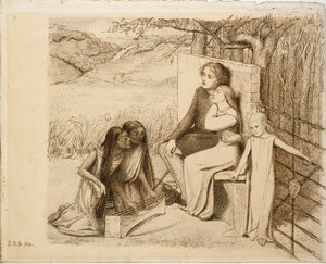 İki Sevgili, 1854 by Elizabeth Siddal