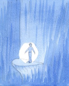 Günah içinde sıkışıp kalmış bir kişi, diğer insanların onun adına ettiği dualardan yararlanabilir, 2005 (kağıt üzerine suluboya) by Elizabeth Wang