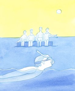 Kendi çıkarlarıyla -hatta iyi şeylerle- fazlasıyla meşgul olan, sevgisini ve sadakatini hak edenleri dinlemeyen bir insan, şnorkelle kendisini kesmeyi seçen bir yüzücü gibidir. by Elizabeth Wang