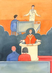 Ciddi bir teşhis koyan bir cerrahın bazen iyileşme umudu çok azdır, 2003 (kağıt üzerinde w/c) by Elizabeth Wang