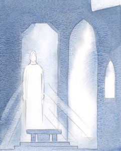 Duadaki tüm iyi şeyler ve tüm hediyeler ve bilgi bize Mesih aracılığıyla gelir, 2000 (kağıt üzerinde w/c) by Elizabeth Wang