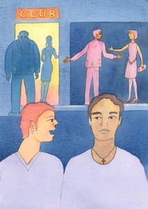 Şefaatler ve dualarla, günah durumlarında yanlış yapmaya teşvik edilen insanlara güçlü bir yardım sağlarız, 2004 (kağıt üzerine suluboya) by Elizabeth Wang