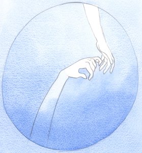 En kısa bir dua ya da en küçük bir hayır işi ile bir ruh, bir parmak ucuyla tutulmuş gibi Cehennemden kurtarılabilir, 2002 (kağıt üzerinde w/c) by Elizabeth Wang