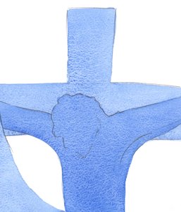 İsa çarmıha gerildi, acı içinde, 2000 (kağıt üzerinde w/c) by Elizabeth Wang