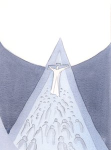 Mesih, Tutkusu, ölümü, Dirilişi ve Yükselişi ile Cennete giden bir yol yaptı - takip edebileceğimiz bir yol., 2000 (kağıt üzerinde w/c) by Elizabeth Wang